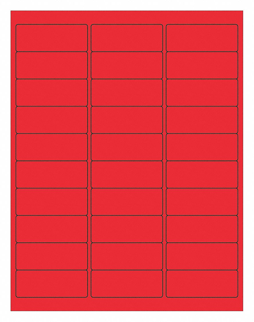Laser Label, Rectangle, 2 5/8x1", PK3000