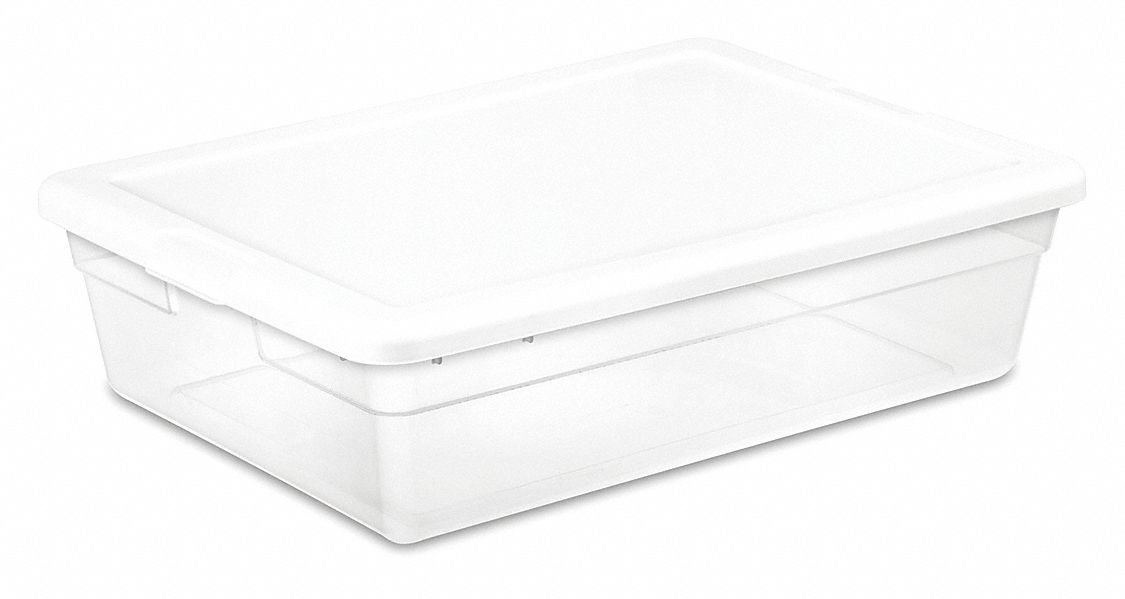 Sterilite Storage Box, 28 qt., White Lid Clear 16558010 16558010 - 1 ...