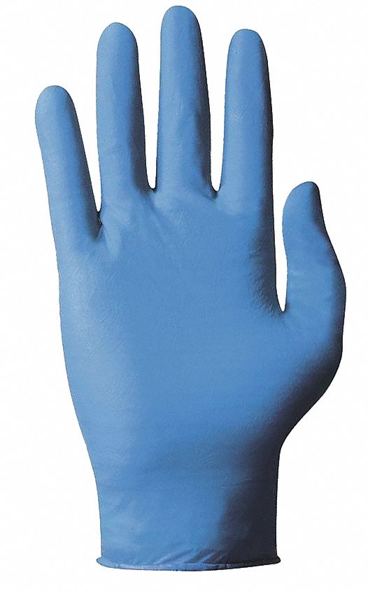 Guantes desechables de nitrilo, sin polvo, azul, 3 mil, tamaño grande,  paquete de 96000