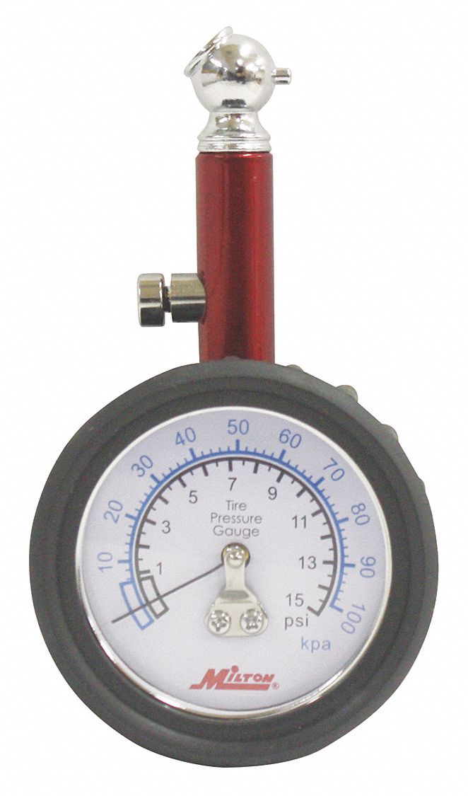 DIAL TIRE GAGE,0-15 PSI