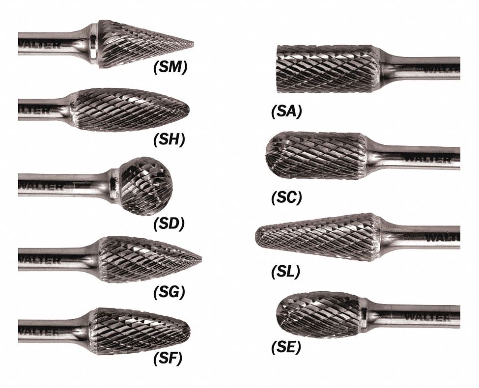 WALTER SURFACE TECHNOLOGIES CARBIDE BURR CYLINDER, SC-7 FAST