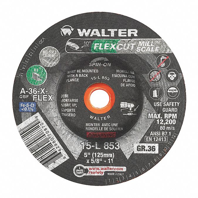 DEPRESSED CENTRE GRINDING WHEEL, TYPE 29, 5 IN X 1/8 IN X ⅝