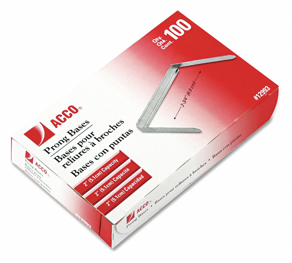 ACCO, Prong Fasteners Base,2",PK100 51LC27A7012993H Grainger