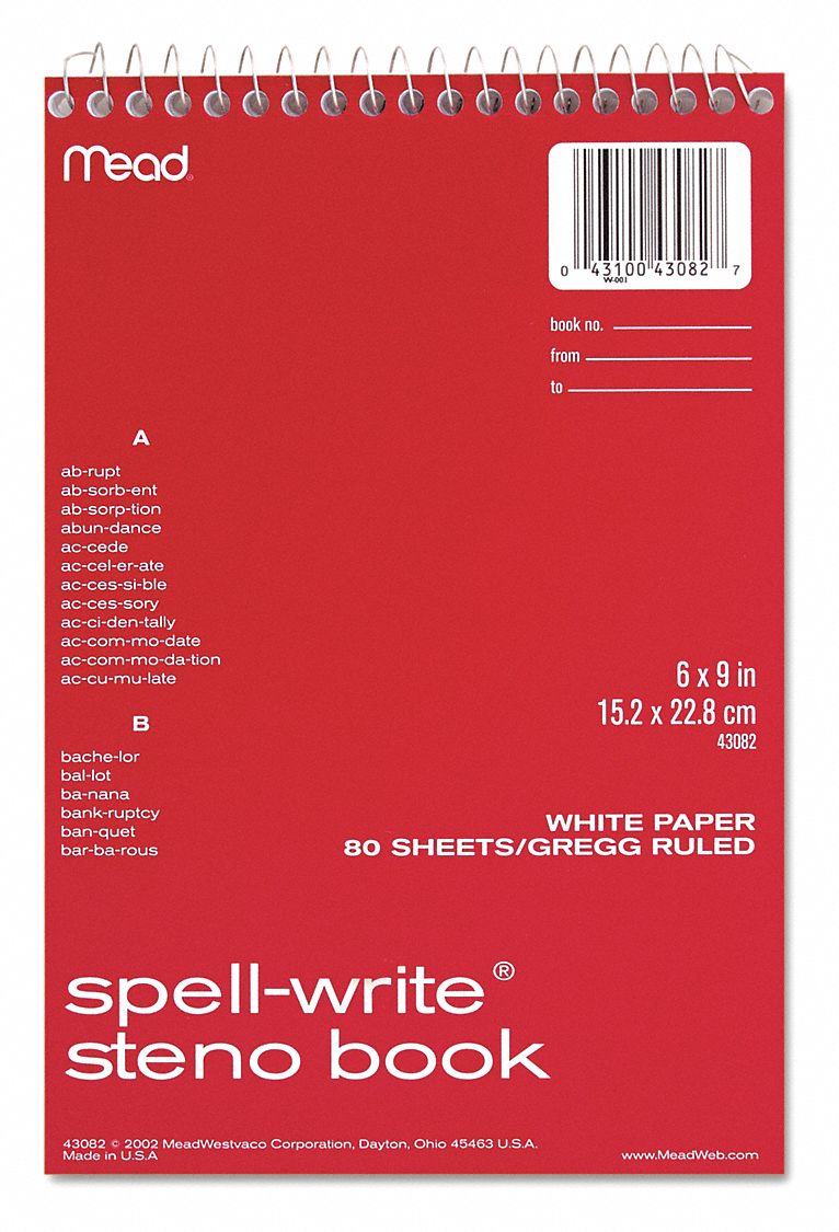 MEAD, Steno Book,Spell Write,Assorted - 51LG38|43082 - Grainger