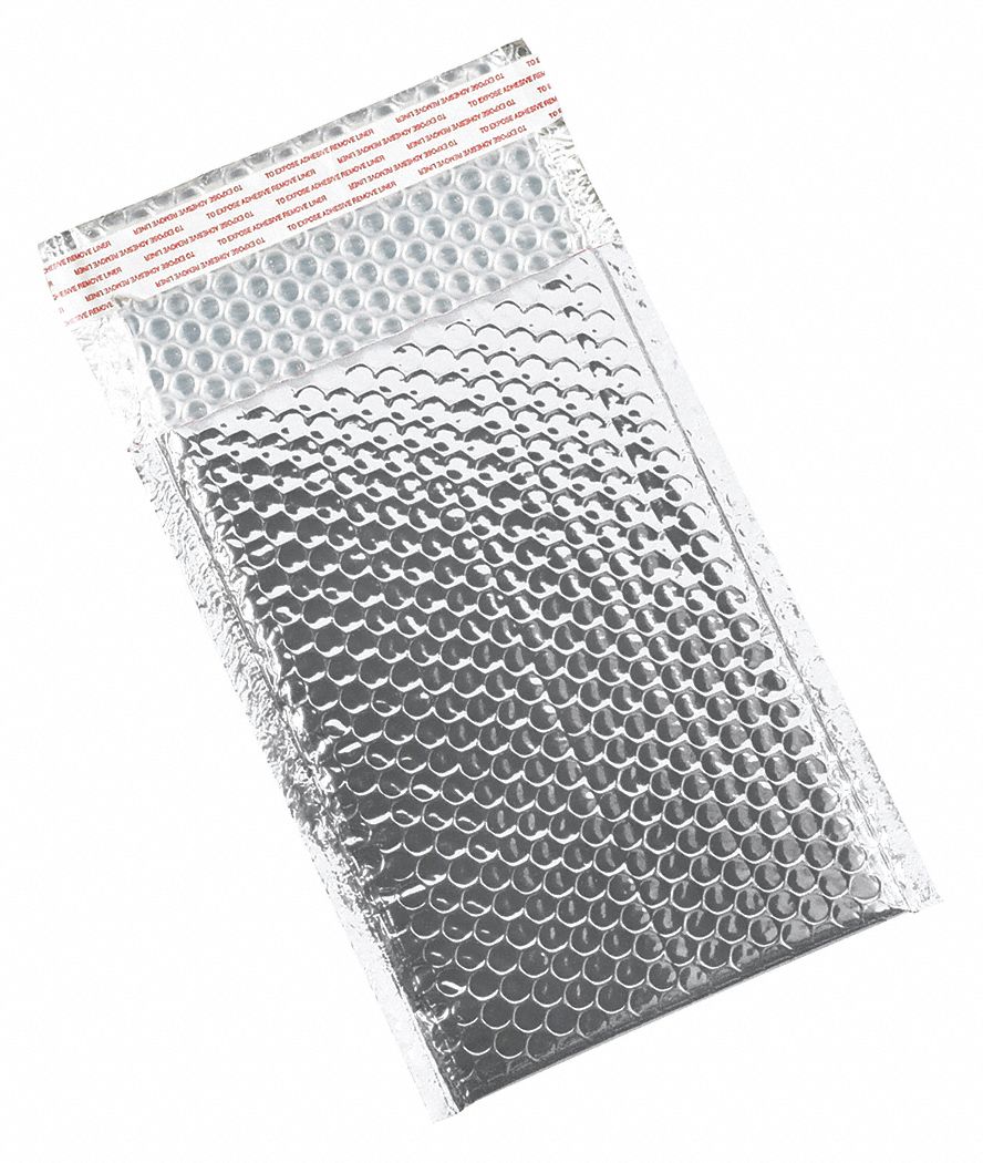 Bubble Mailers, 7.5x11", Silver, PK72,  PK 72