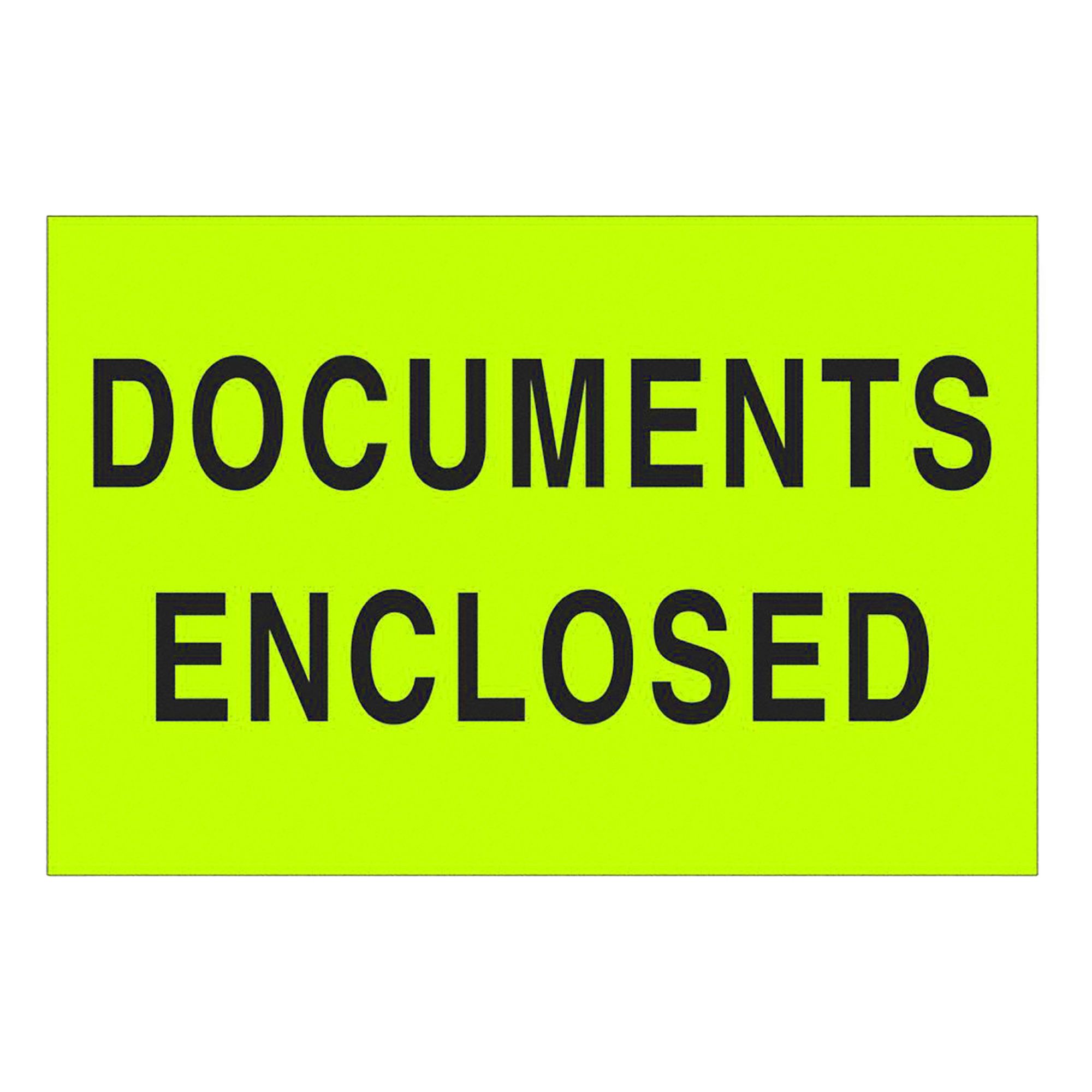Documents Enclosed Label: Documents Enclosed, 2 in x 3 in, Green