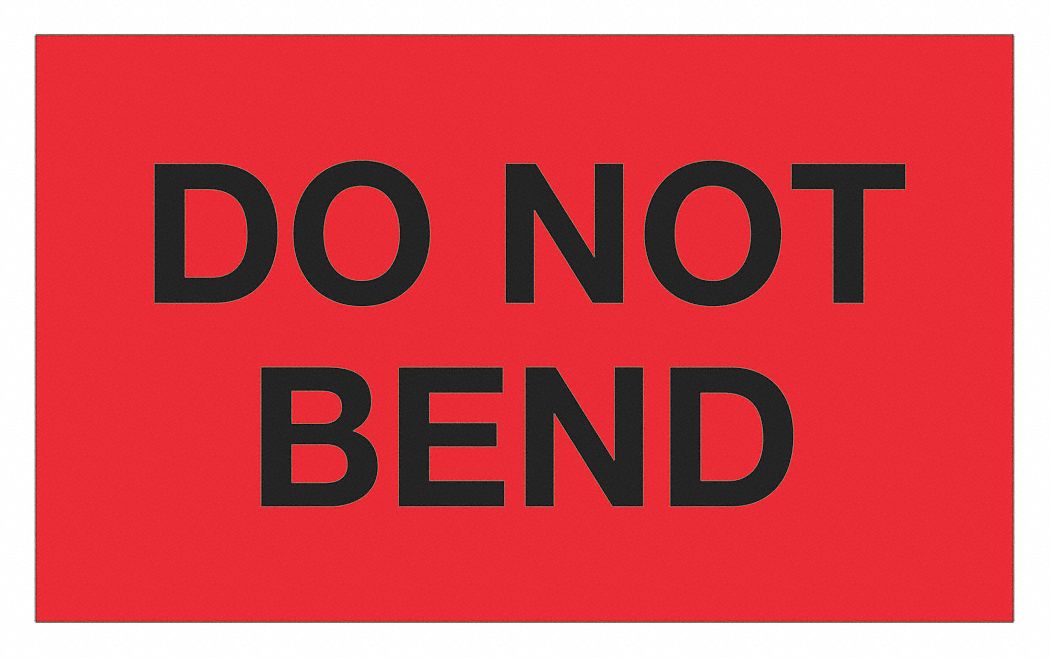 Do Not Bend Label: 500 PK