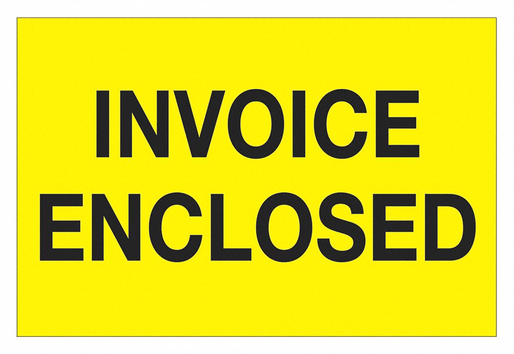 Label, Invoice Enclosed, 2x3", Yellow: 500 PK
