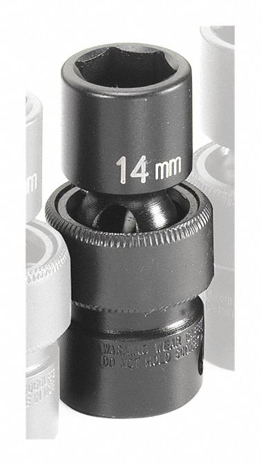 Socket 14mm 3/8 D Impact Univ 6pt. Blk