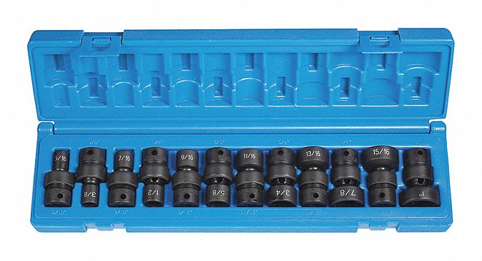 Socket Set, 3/8"D, 12pt., SEA