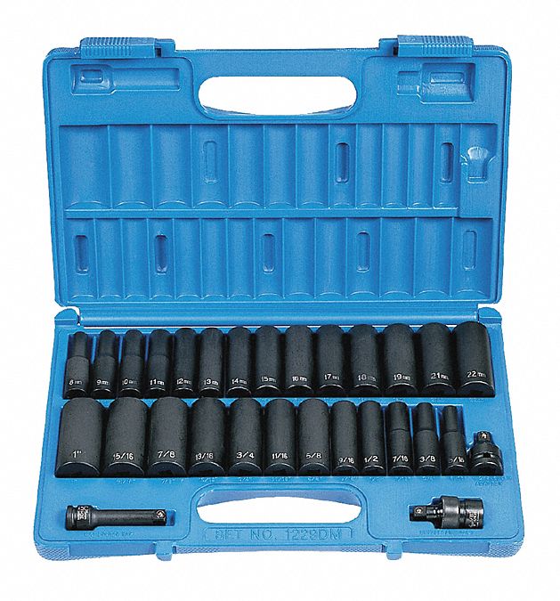 Socket Set, 3/8"D, D SEA, 29pcs.