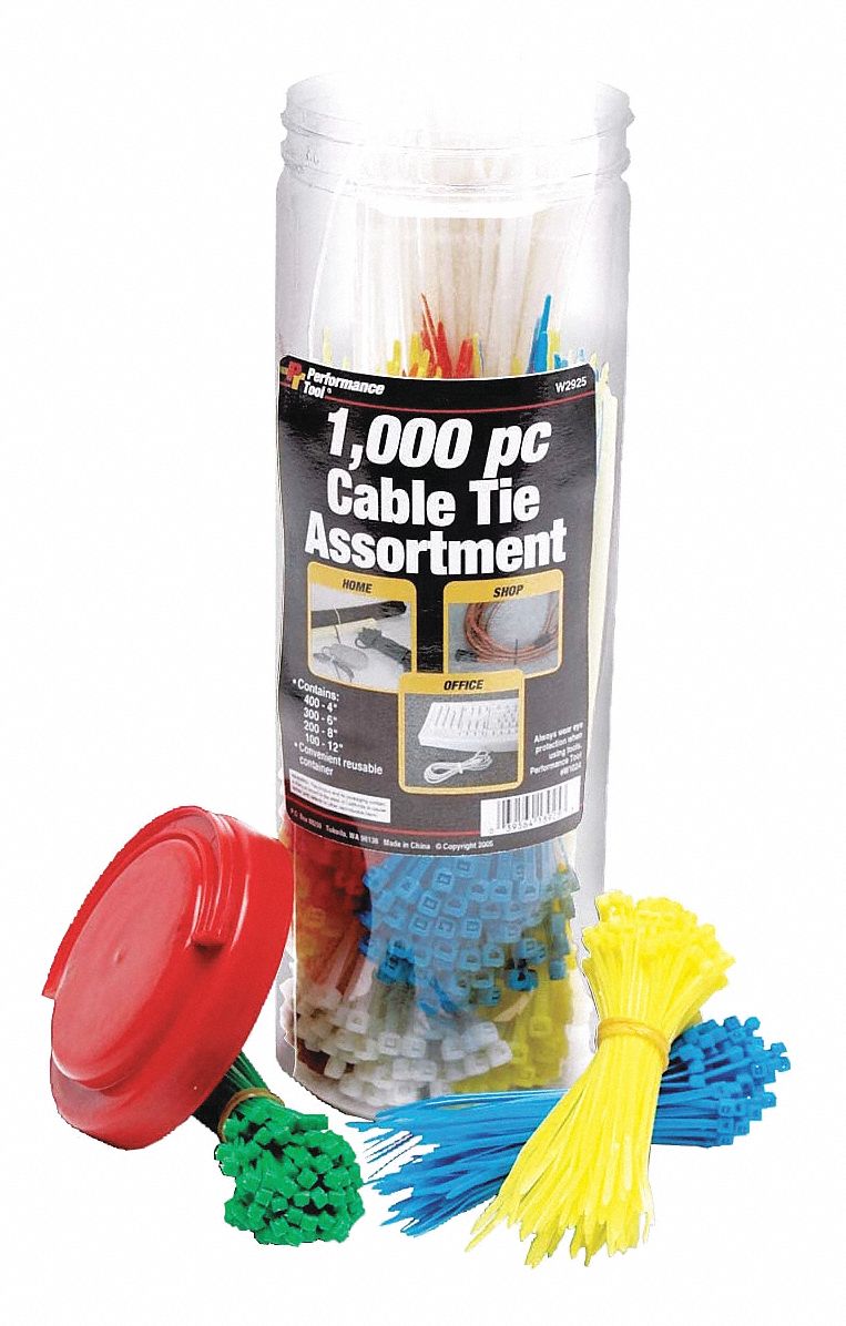 Cable Tie Kit Assorted 1000 Pc