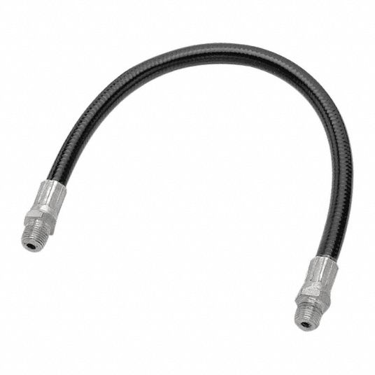 12 in Overall Lg, 10,000 psi Burst Pressure, Grease Gun Flex Hose,12",1/8" NPT 51RJ10W54221