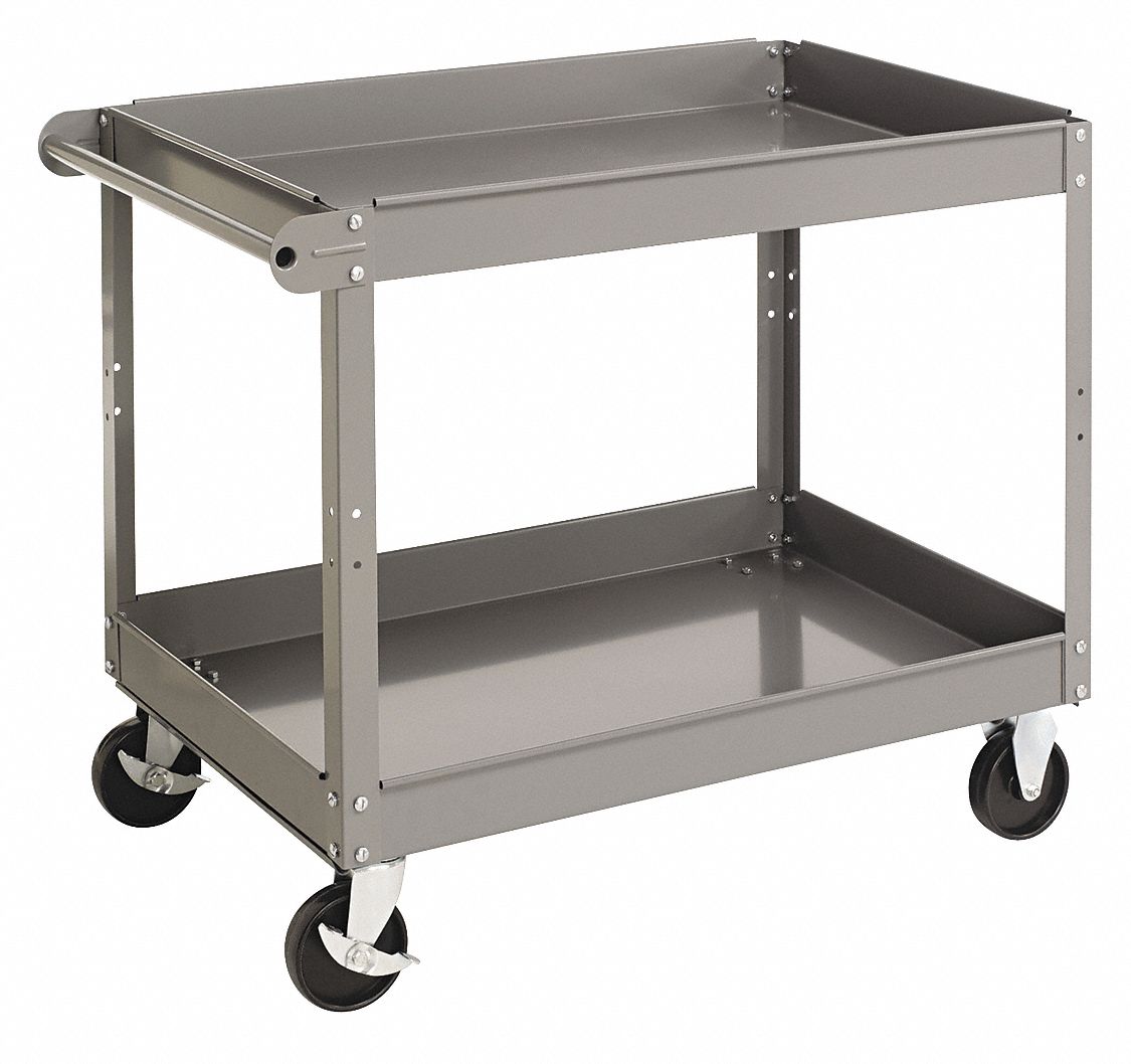 TENNSCO, Two Shelf Metal Cart,24x36x32H,Gray - 51UL74|SC-2436