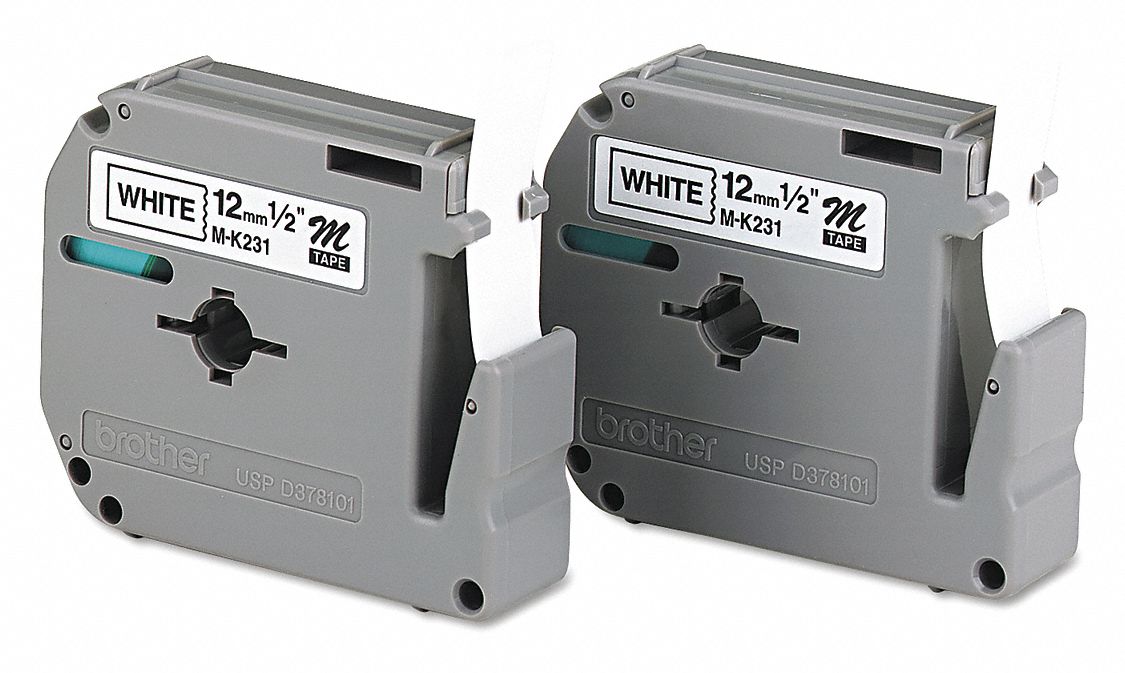 Label Tape 1/2i Black/White PK2