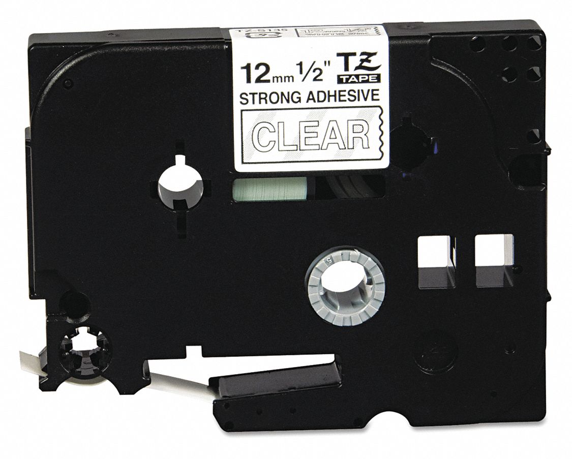 Label Tape 1/2in White/Clear