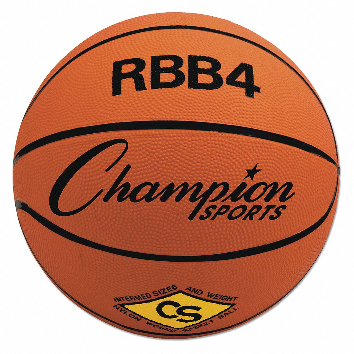 Basketball: 28 1/2 in Circumference, Rubber, Orange, Intermediate Size Basketball