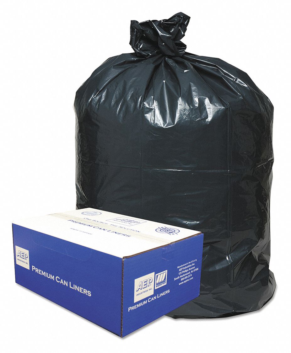 CLASSIC, 250, PK, Trash Can Liner,30gal,Black,PK250 - 51VD37|WEBB37 ...