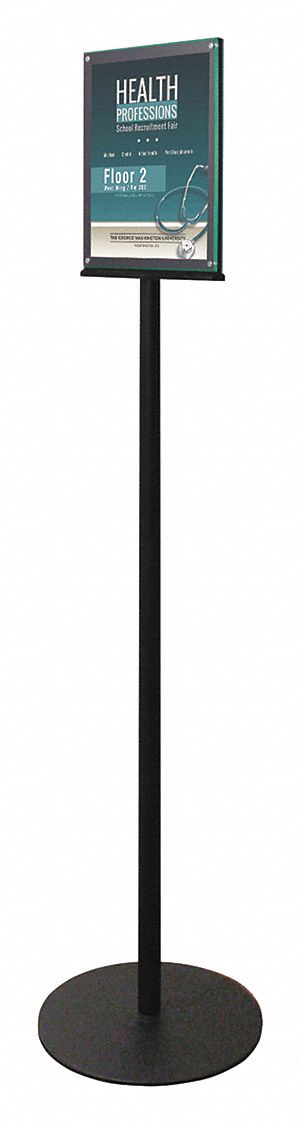 Sign Stand, Magnetic, 2 Side, 8.5x11", Black