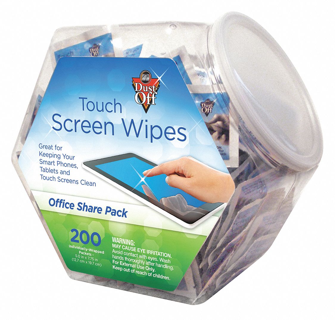 DUST-OFF, Screen Wipes,Multi-Purpose,Alcohol-free - 51VN34