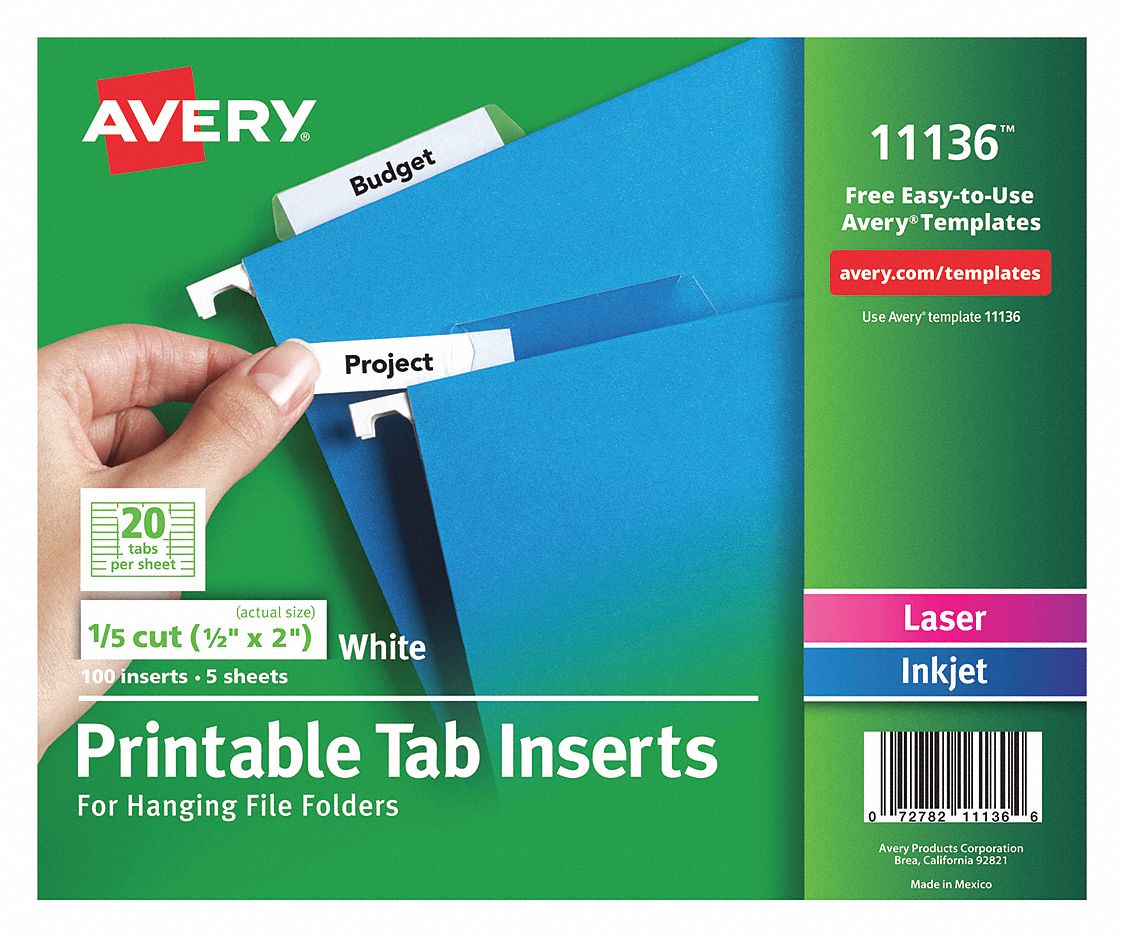 Insert, 1/5Cut, F/Tabs,