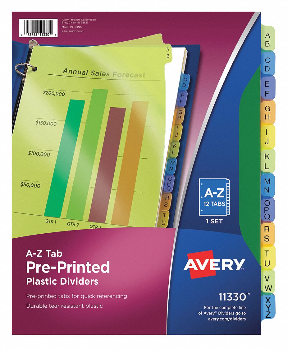 Avery, Index,divider,a-z,8.5