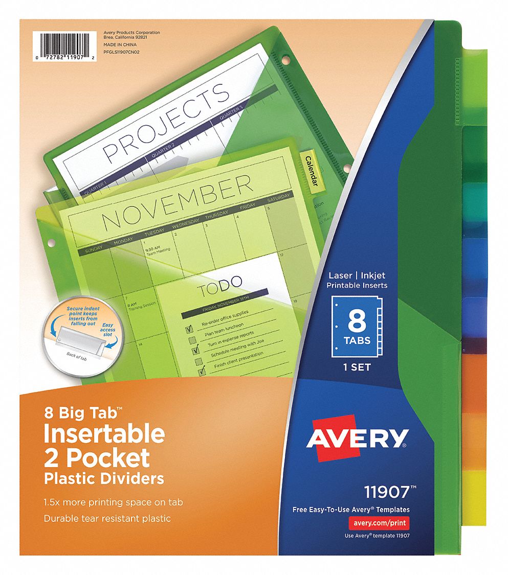 Index, Plastic2Pocket, Assorted, PK8