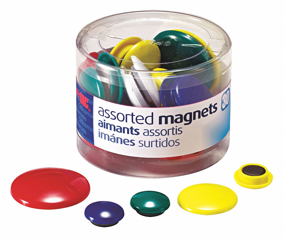 Magnet Circle Sizes/Colors Assrtd PK30