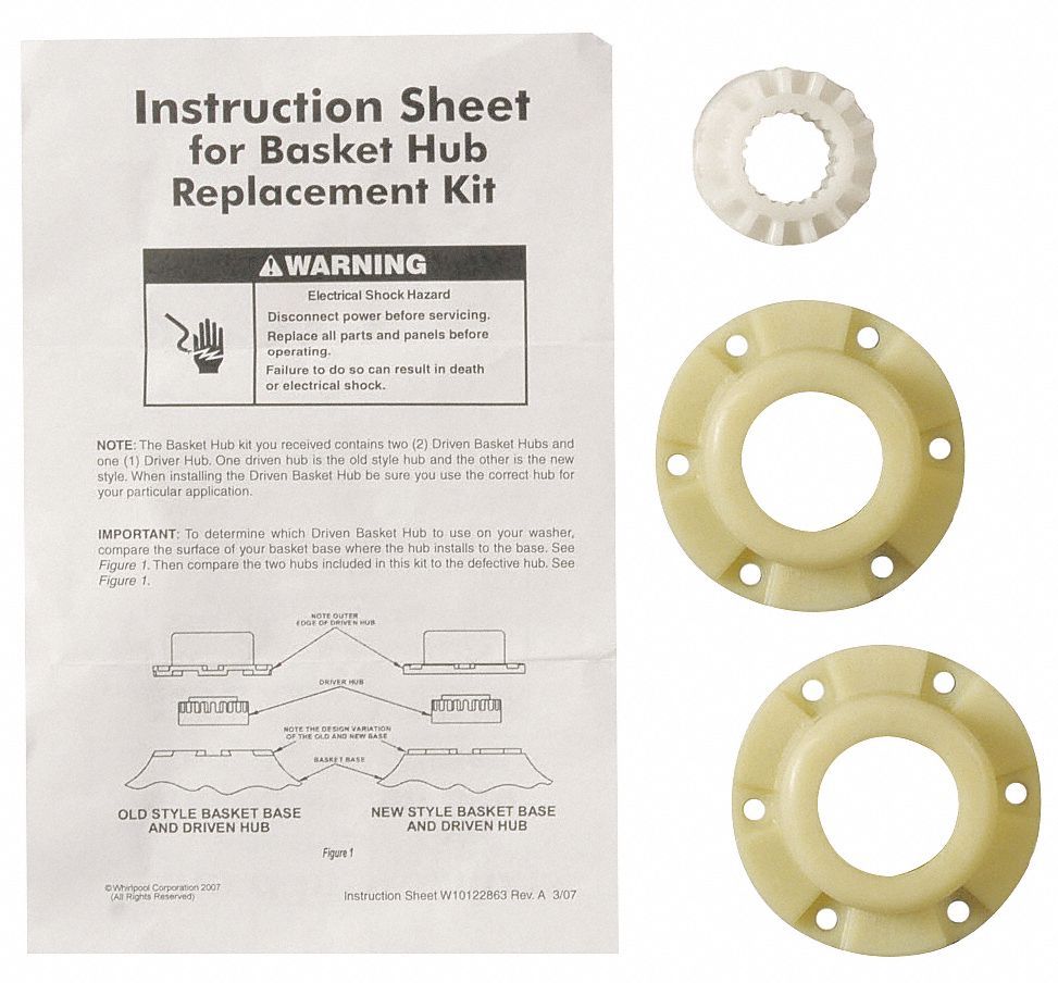 WHIRLPOOL Basket Drive Hub Kit, Fits Brand Kenmore, Maytag, Whirlpool