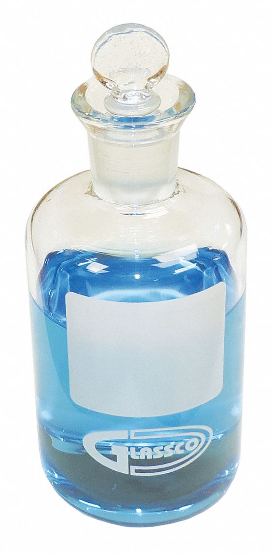 BOD Bottle: Borosilicate Glass, 300 mL Capacity - mL, 10.14 fl oz Capacity - oz, 68 mm Body Dia, BOD