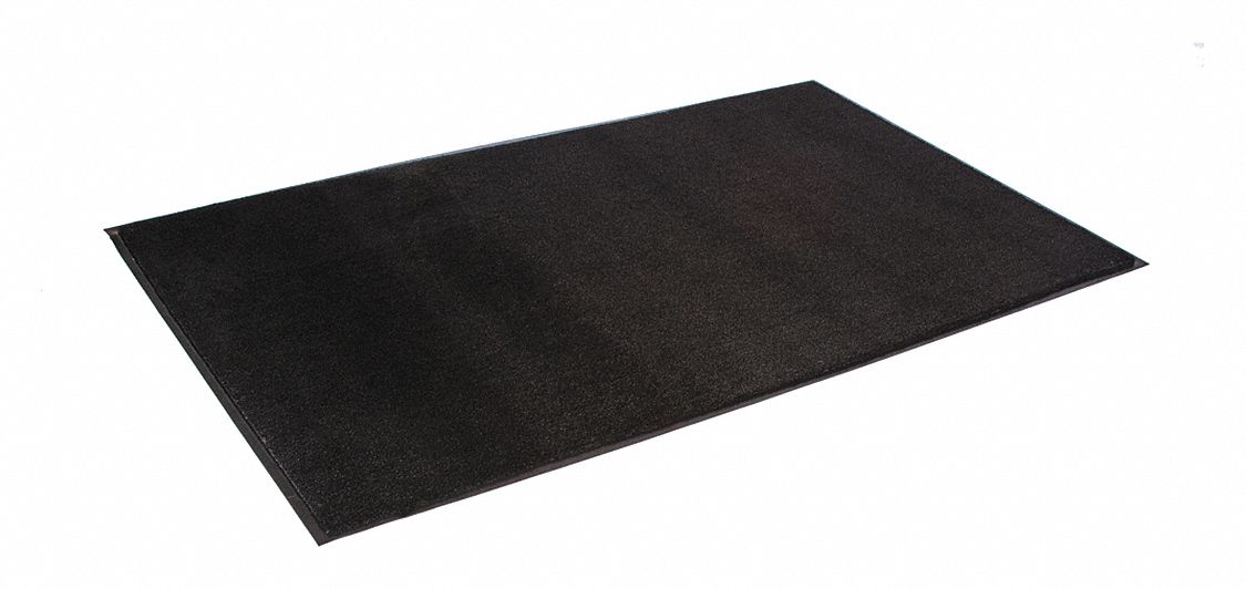 Carpeted Wiper Door Mat,3ft.x4ft.,Black - Grainger