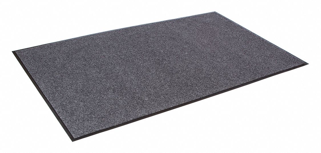 Carpeted Door Mat,3ft.x4ft.,Charcoal Grainger