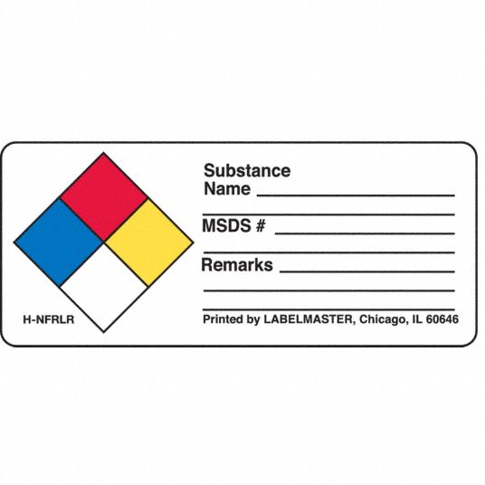 LABELMASTER, NFPA Write-On Substance Name,Label,PK500 - 51ZR40|H-NFRLR ...