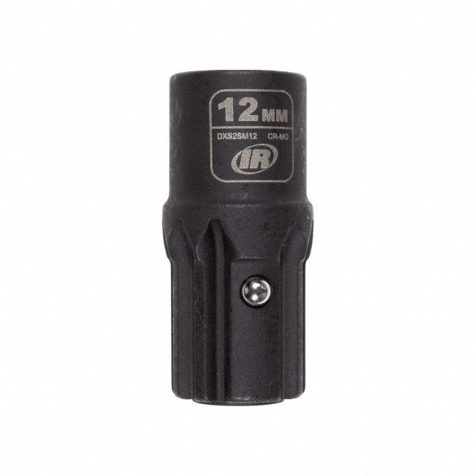Impact Socket: Metric, 12 mm Socket Size, 6-Point, Std, 1 9/16 in Overall Lg