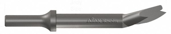 Chisel: 0.401 in Shank Size, Round, Round, 3/4 in Chisel Tip Wd, 5 3/8 in Overall Lg