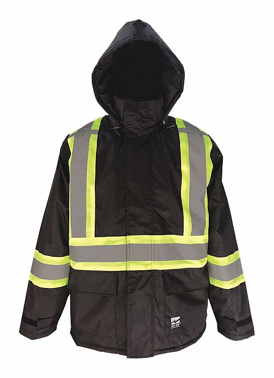 Jacket,Hi-Vis,Insulated,150D,Black,M - Grainger