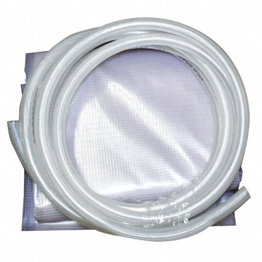Drainage Tarp,Clear,10x10 ft,w/25ft Hose Grainger