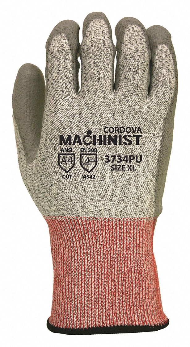 Cut Resistant Gloves, Gray, Cut LevelA4, PR