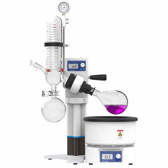 Rotary Evaporator: Motor, 2 L, 20 RPM to 300 RPM, Vertical Condenser, Vacuum Controller
