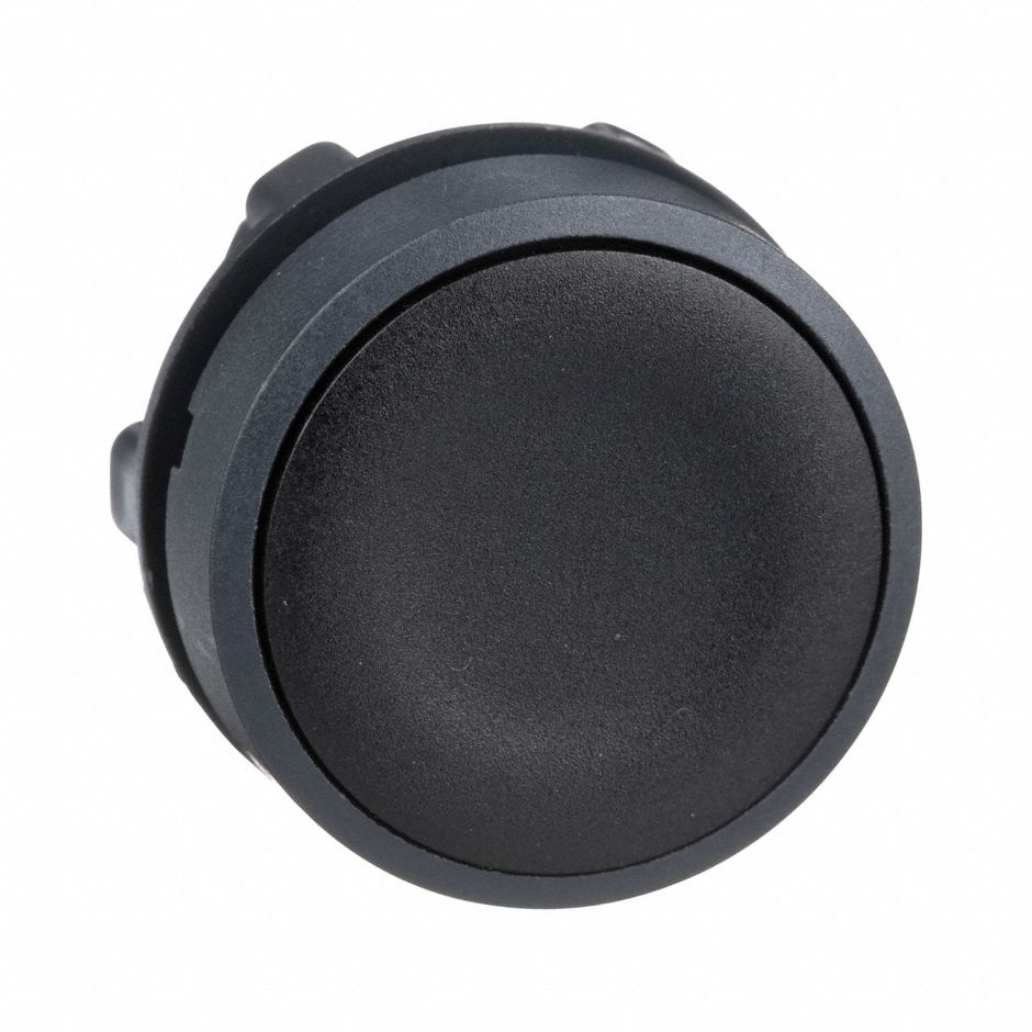 Flush Push Button: Black, 22 mm Mounting Size, Non-Metallic, Momentary