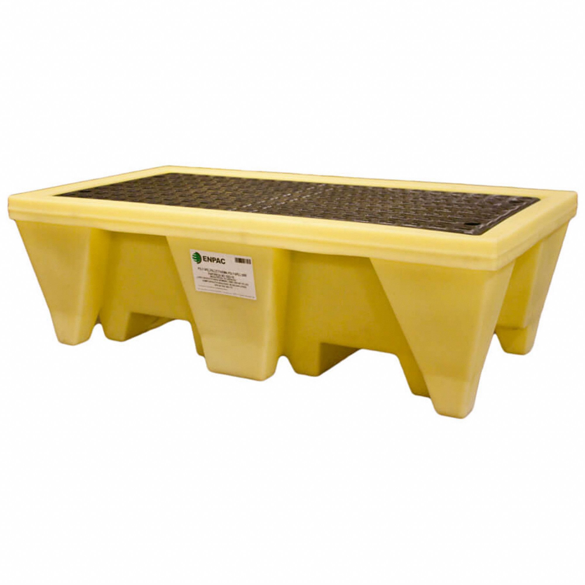 SPILLPALLET, FOR 2 DRUMS, 58 GALLON SPILL CAPACITY, 2, 000 LB LOAD CAPACITY, YELLOW