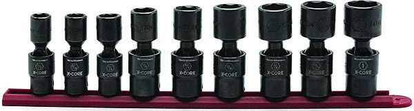 Pinless Univ Impct Sckt Set 9 pcs. SAE