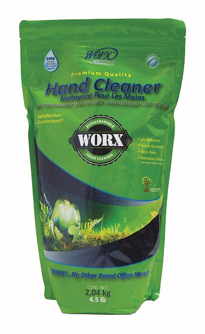 Hand Cleaner: 4.5 lb Size, Requires Dispenser, WORX, Biodegradable, Light Juniper, Powder, 4 PK