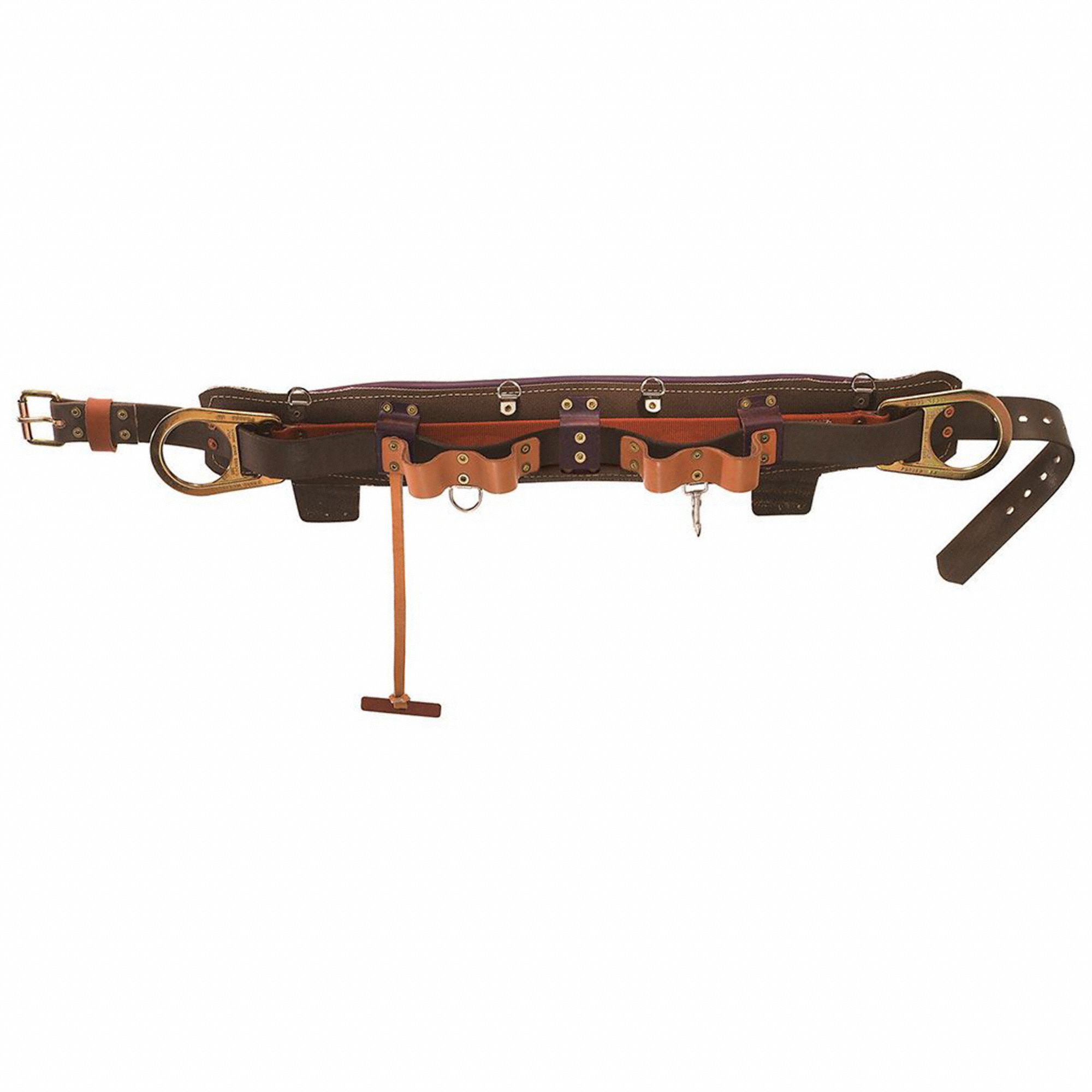 LINEMAN BELT, 38 TO 46 IN WAIST, 2 D-RINGS, TONGUE BUCKLE, 300 LB CAPACITY