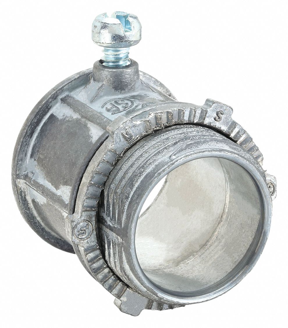 Zinc, 1/2 in Trade Size, Set Screw Conduit Connector 52AU432602