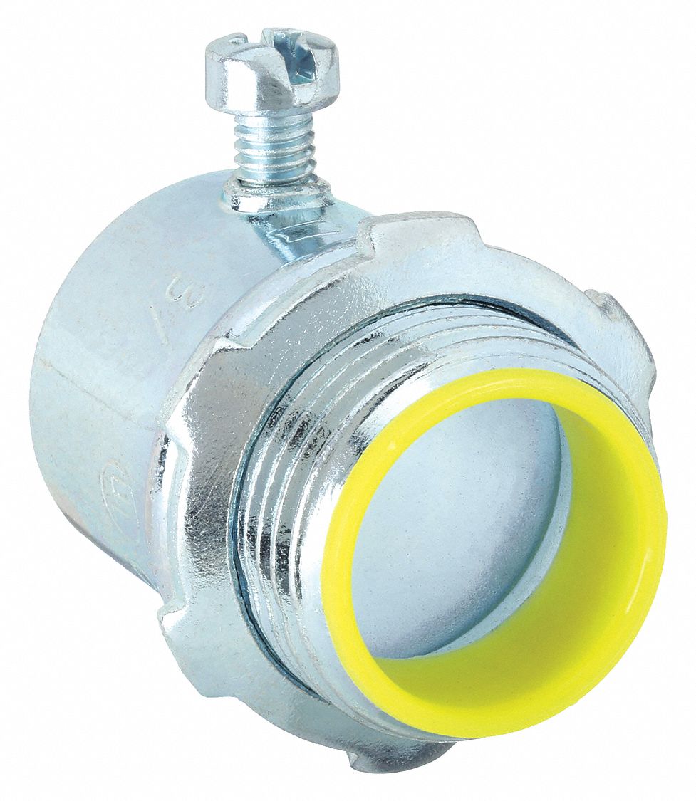 Steel, 3/4 in Trade Size, Set Screw Conduit Connector 52AU832123