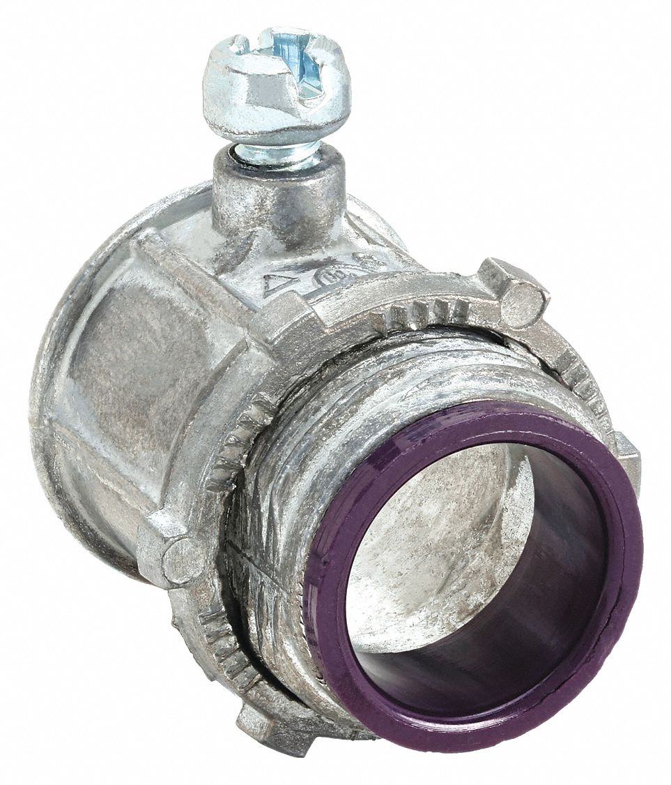 Zinc, 1/2 in Trade Size, Set Screw Conduit Connector 52AU852634