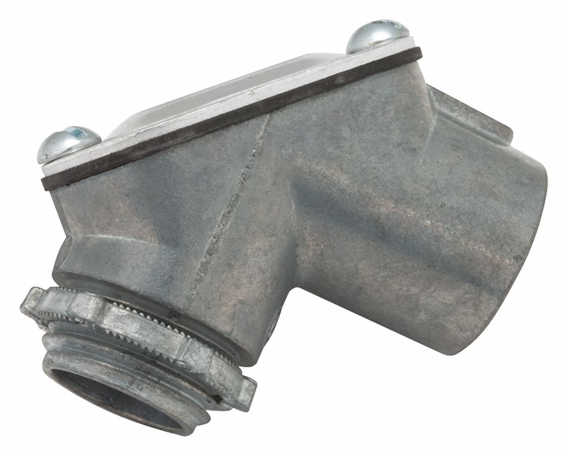 Pull Elbow: 90°, 1/2 in Trade Size, Zinc, Plain, 2 3/16 in Overall Lg