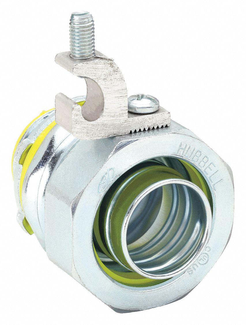 Liquid-Tight Conduit Fitting: Steel/Iron, 3/8 in Trade Size, Insulated, Straight, Indoor/Outdoor