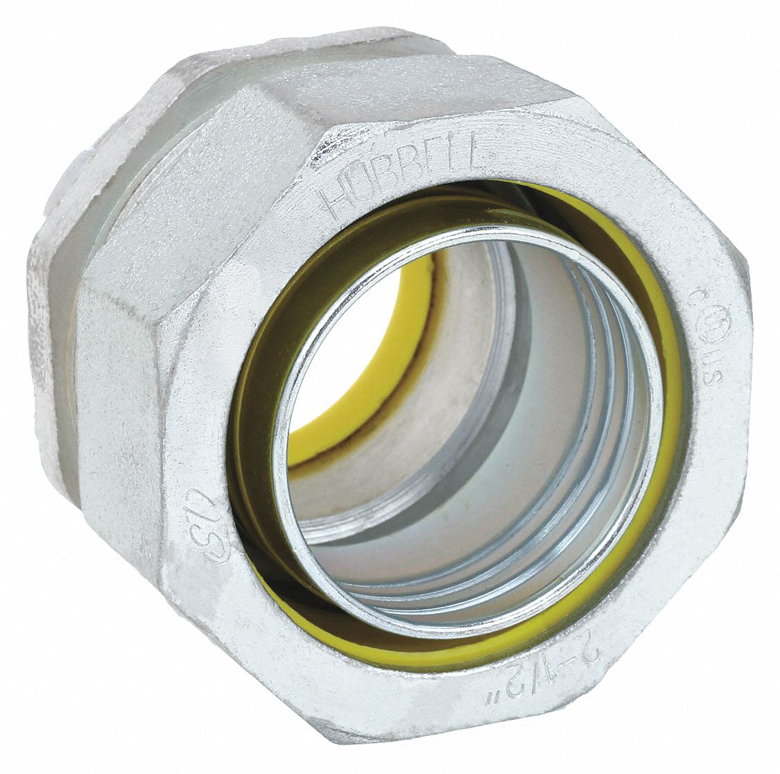Liquid-Tight Conduit Fitting: Steel/Iron, 2 1/2 in Trade Size, Insulated, Straight